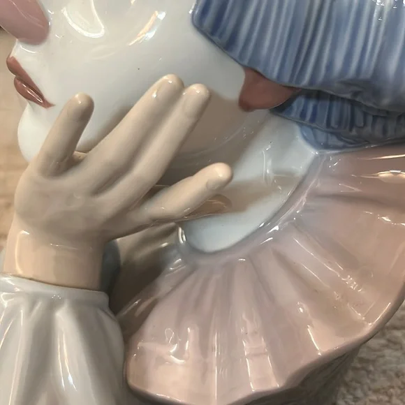 Lladró Jester Pensive Clown 12.5" Figurine Sculpture 5129 Retired MINT Condition - Picture 3 of 7